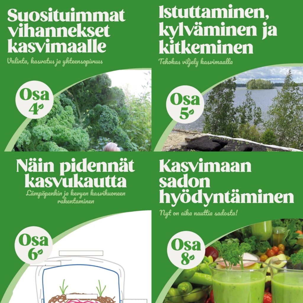 Satoa koko kasvukauden – 4 e-kirjan opaspaketti