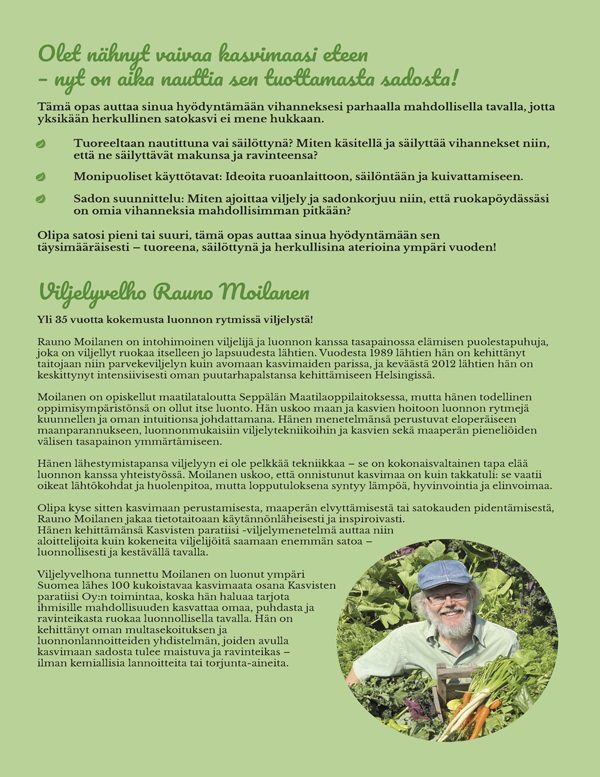 Luo Kasvisten Paratiisi Osa 8 – Kasvimaan sadon hyödyntäminen: Nyt on aika nauttia sadosta! (e-kirja) - Image 2