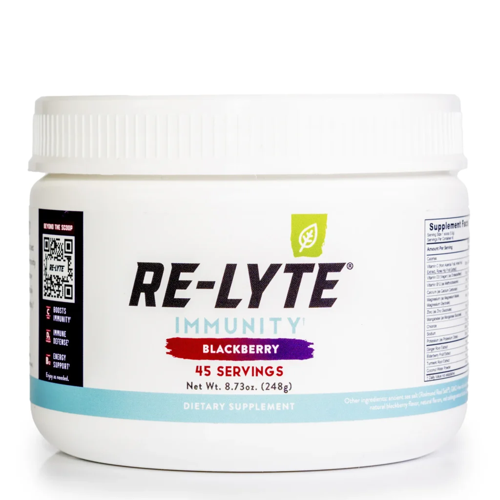 Redmond Re-Lyte Immunity elektrolyyttijauhe 248 g – luonnollinen tuki vastustuskyvylle ja nesteytykseen ilman sokeria