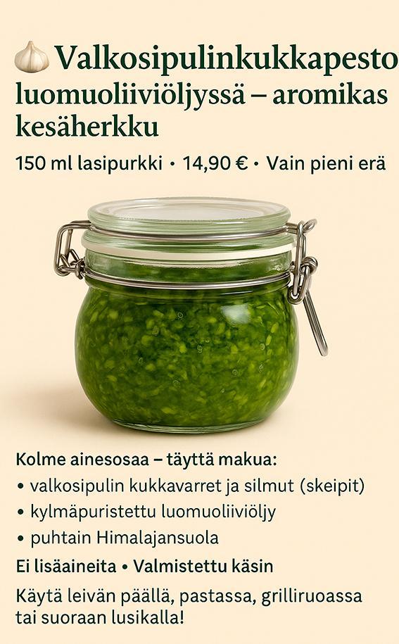 Valkosipulin kukkapesto 150 ml - Image 4